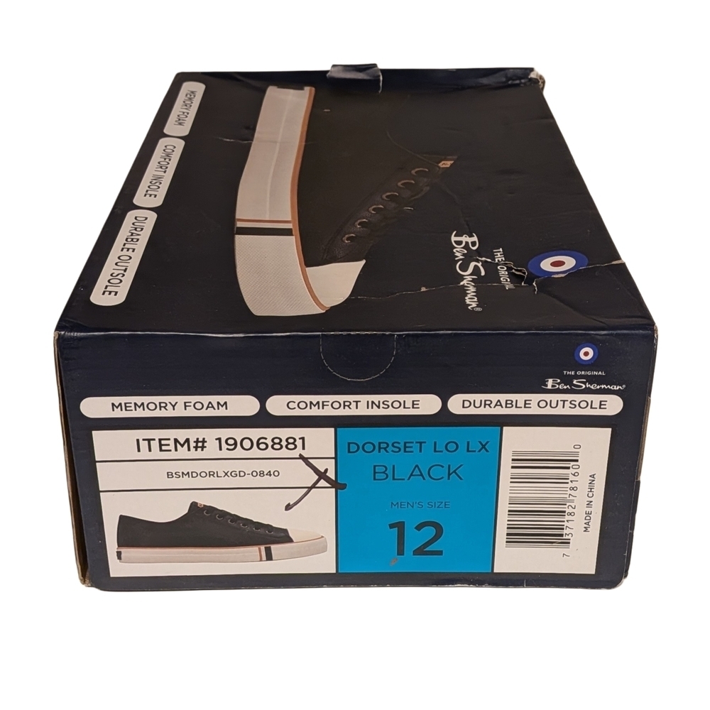 Ben Sherman Black Low-Top Sneakers with Cream Toe Cap - Picture 10 of 10